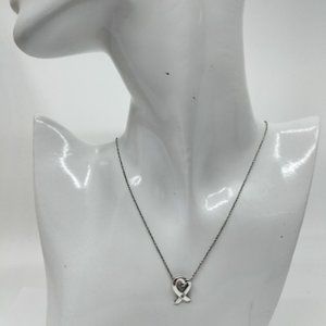 Tiffany and Co. Necklace Picasso Loving Heart Sterling Silver 925 with Diamond